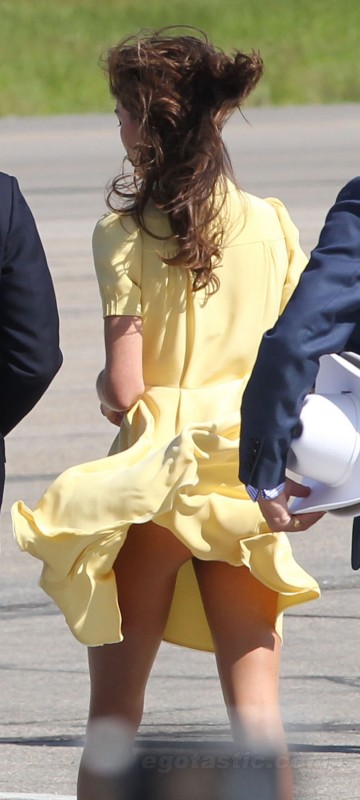 this Canary yellow summer dress Kate Middleton upskirt picture where the